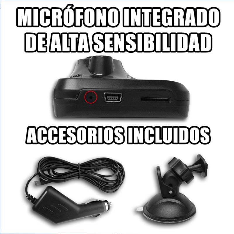 Cámara Vehículo Auto Grabador DVR Pantalla Video HD 1080p