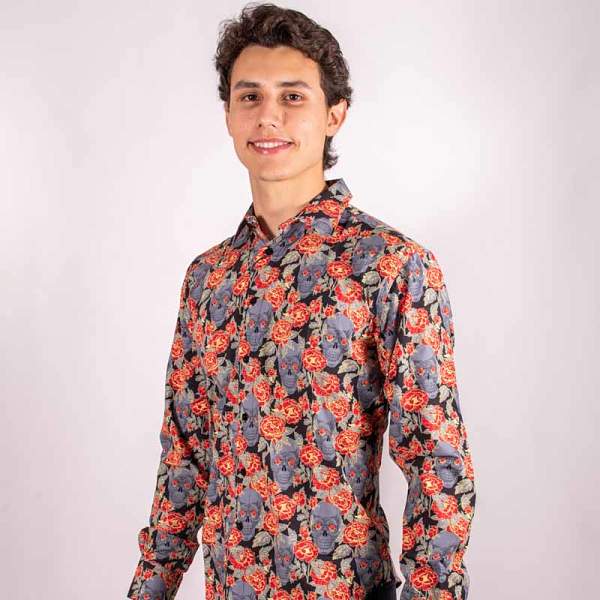 Camisa Manga Larga Marca Moderno mjls525 floreado Camisa Manga Larga Marca Moderno mjls525 floreado
