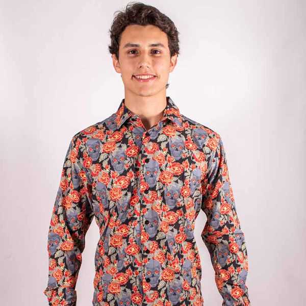 Camisa Manga Larga Marca Moderno mjls525 floreado Camisa Manga Larga Marca Moderno mjls525 floreado