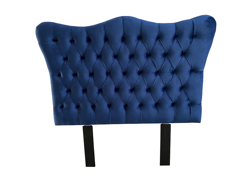 Cabecera Capitonada Zafiro - Queen/Matrimonial, Terciopelo Azul, Recamara moderna 