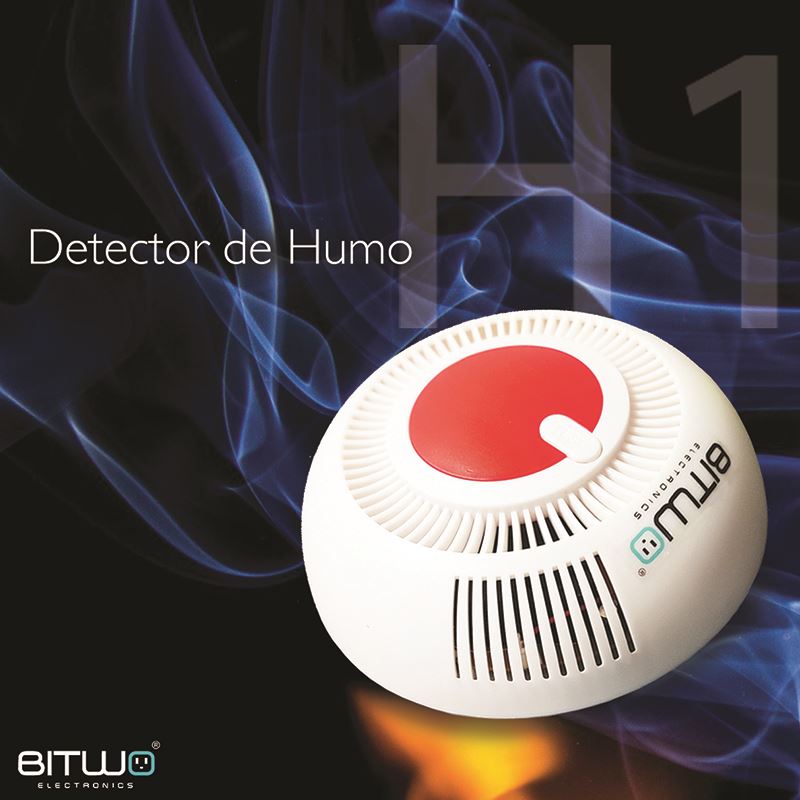 Detector De Humo Alarma Independiente 80db 2*aa | Bitwo H1