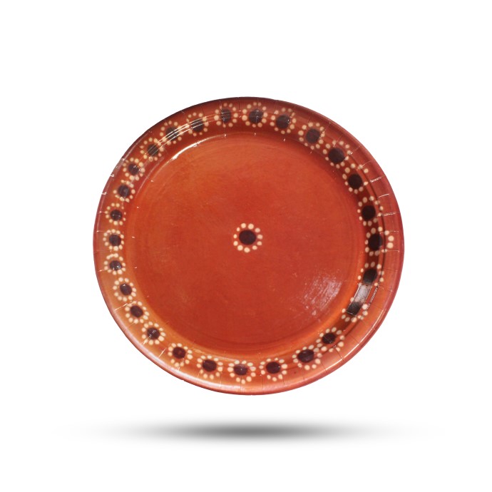 Plato de Cartón Trinche 28cm Cartón Bio Desechable Estilo Barro 40-pack