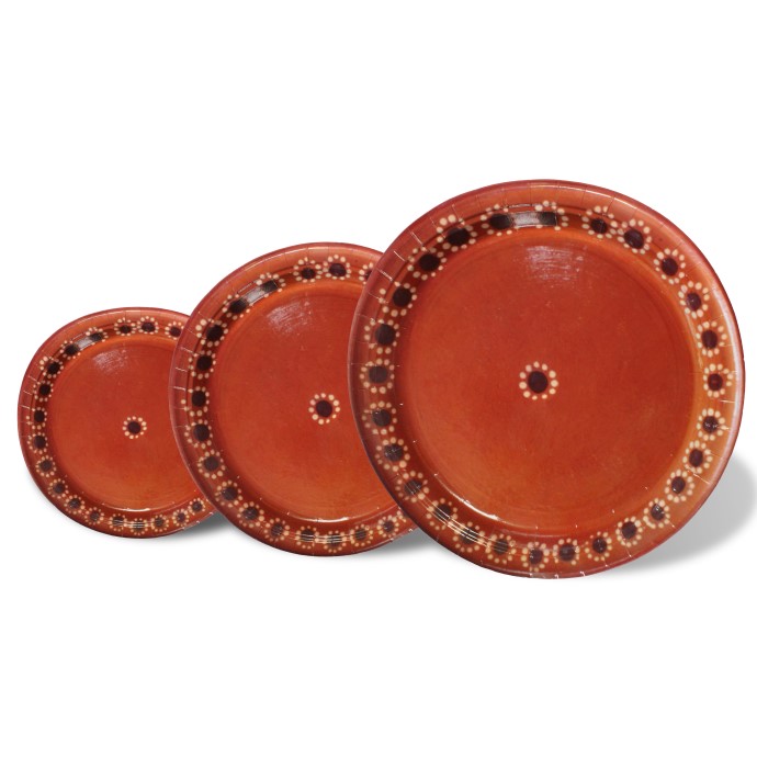 Plato de Cartón Trinche 28cm Cartón Bio Desechable Estilo Barro 40-pack