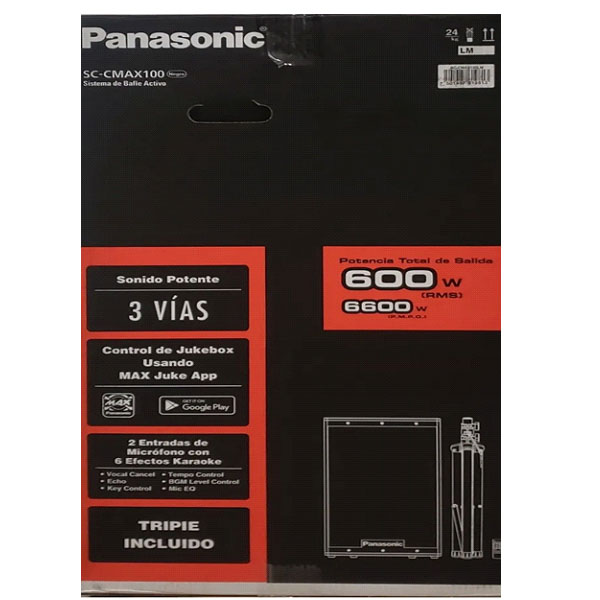 Bafle Activo Panasonic 6600 Watts Con Tipie Sc-cmax100