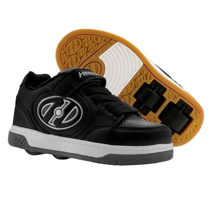 Tenis Patín Heelys Para Niño Negro Con Gris De Dos Ruedas