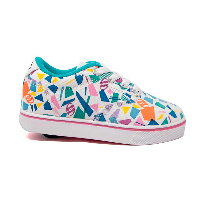 Tenis Patín Heelys Para Niña Blanco Multicolor Con Una Rueda