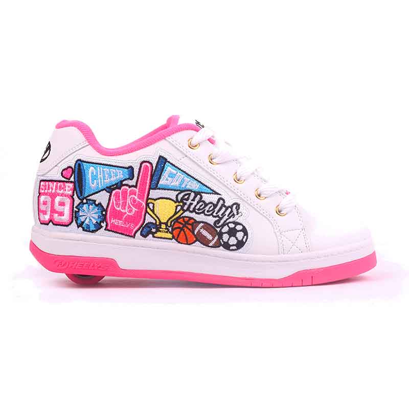 Tenis Patín Heelys Para Niña Blancos Con Rosa Una Rueda