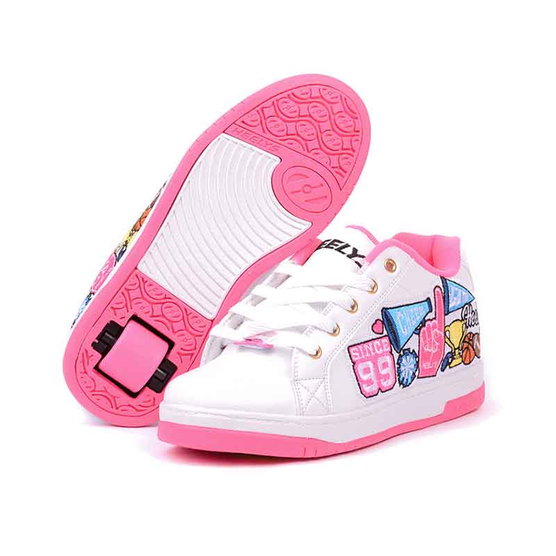Tenis Patín Heelys Para Niña Blancos Con Rosa Una Rueda