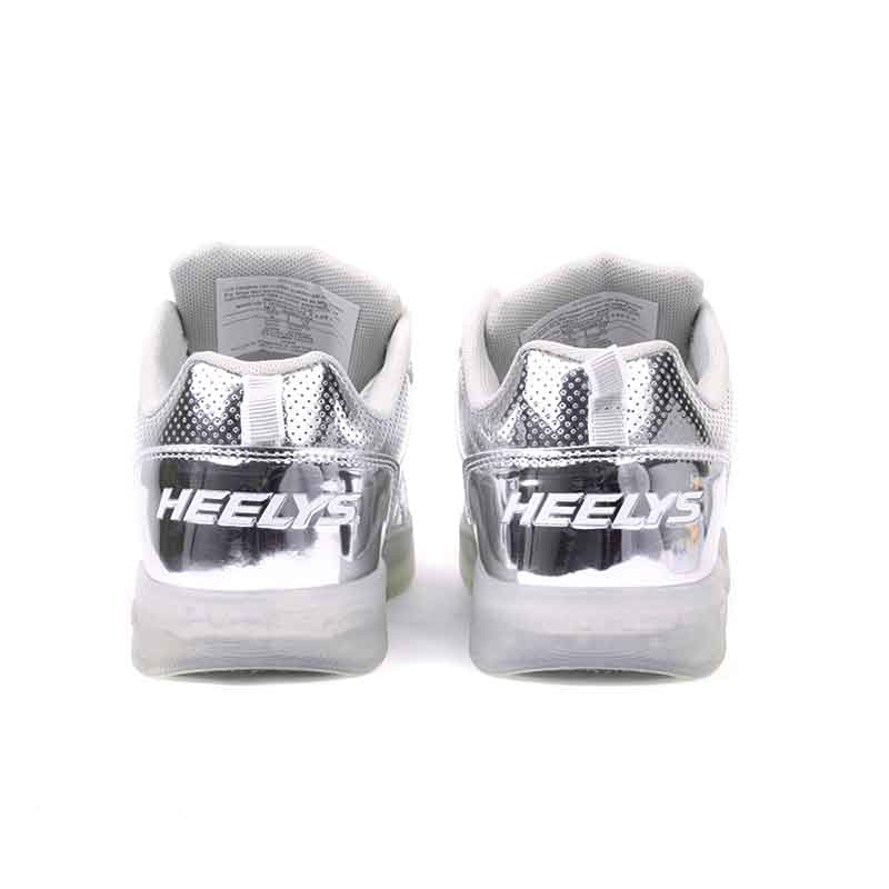 Tenis Heelys Para Niña Plata Luz Led Recargable Una Rueda