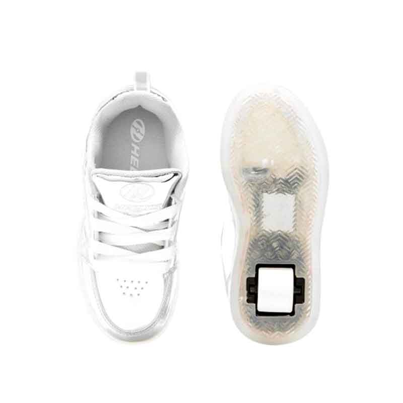 Tenis Heelys Para Niña Plata Luz Led Recargable Una Rueda