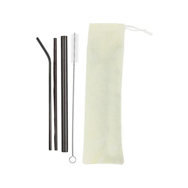 Set 3 Popotes Acero Inoxidable Pajilla Ecologico Bebida Eco