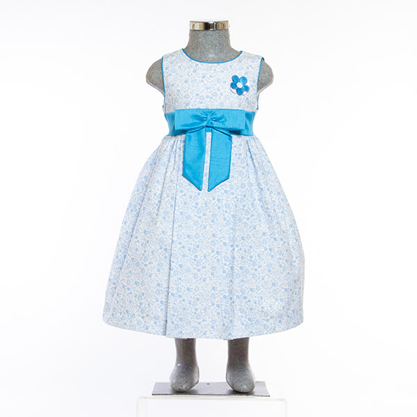 Vestido color Azul Cielo para Niña 2 a 8 años.
