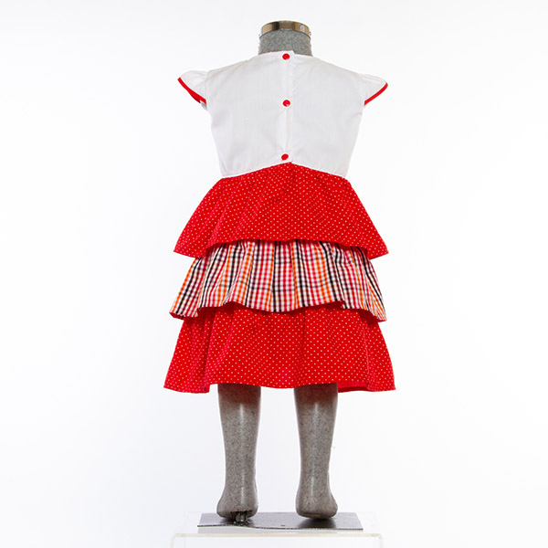 Vestido color Rojo para Niña 1 a 8 años.