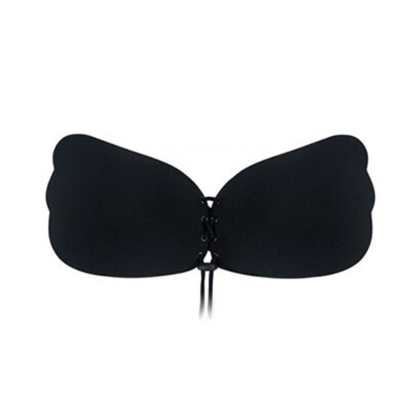 Brassiere Invisible con Copas Adheribles, LBP, Sin Tirantes, Cordón Ajustable -Negro  en Talla A, B, C y D