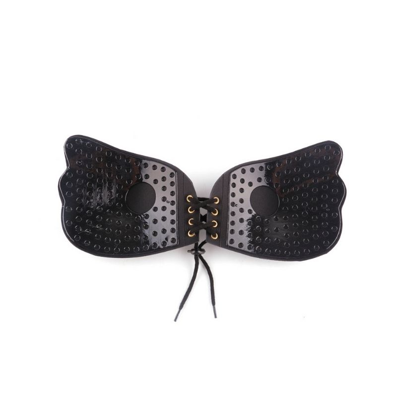 Brassiere Invisible con Copas Adheribles, LBP, Sin Tirantes, Cordón Ajustable -Negro  en Talla A, B, C y D