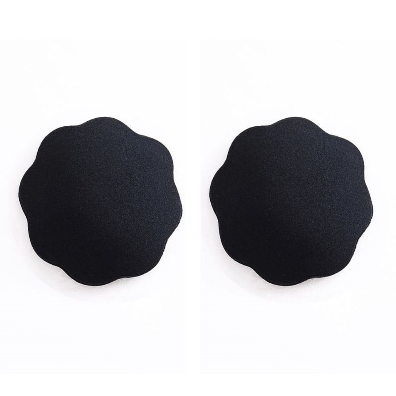 Parches Cubre-Pezones Adhesivos de Tela, LBP, Tapapezones -Negro Flor