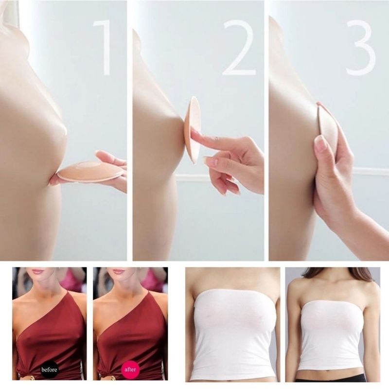 Parches Cubre-Pezones Adhesivos de Tela, LBP, Tapapezones -Negro Flor