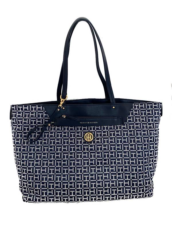 Bolsa Mujer Tommy Hilfiger Original Importada Usa Azul Blanco