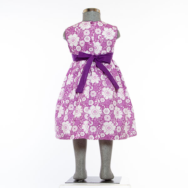 Vestido color Lila Flores Blancas 2069 2 a 10 años