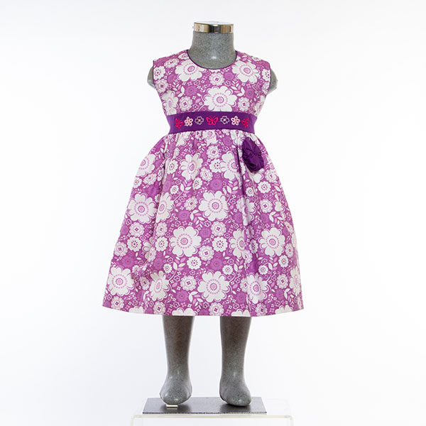 Vestido color Lila Flores Blancas 2069 2 a 10 años