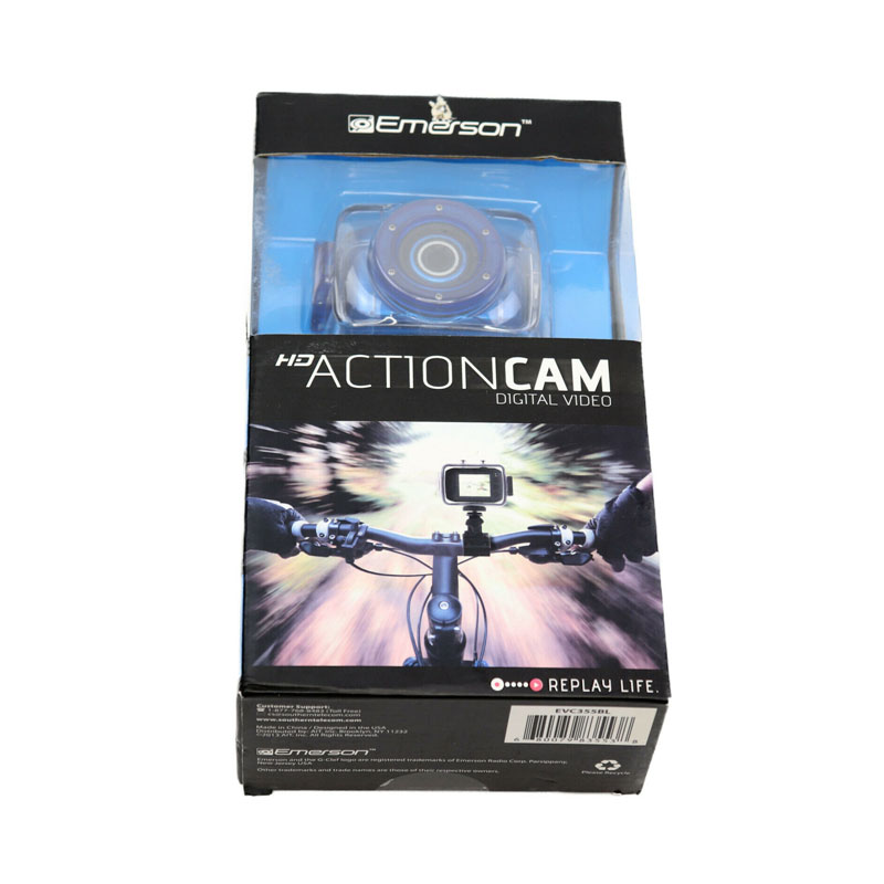 EMERSON - ActionCam Camara Digital Deportiva 720p HD Video, Estuche a prueba de Agua