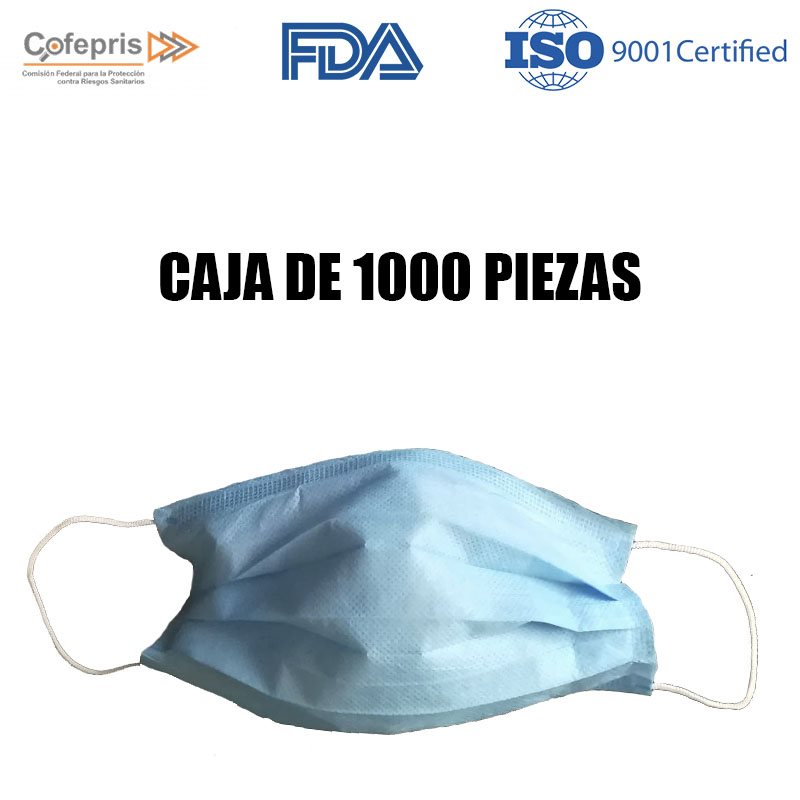 1000 Cubrebocas Termosellados Ttp Quirurgicos Tapabocas