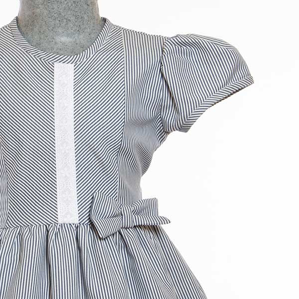 Vestido color Azul Marino Rayado.