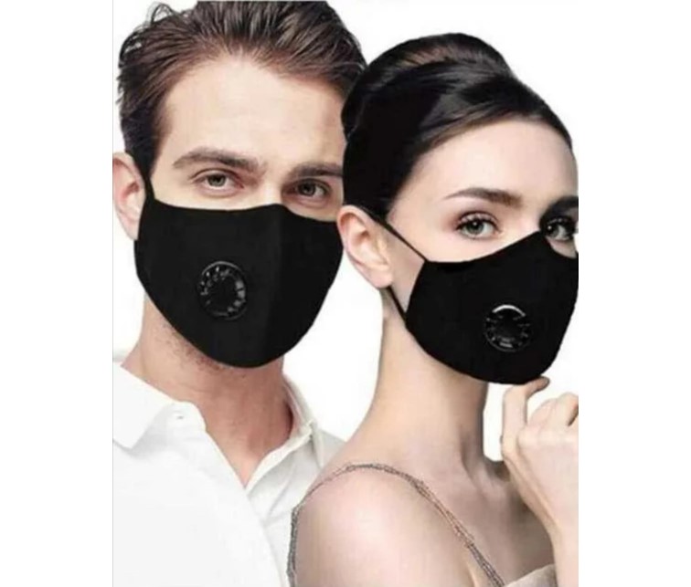 Cubrebocas N95 2 Filtros Pm2.5 Tapabocas Negro Reutilizable