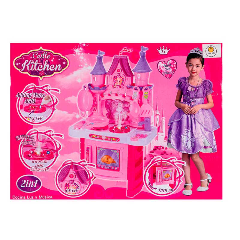 JUEGO SET COCINA JUGUETE CASTILLO PRINCESAS CON LUZ Y SONIDO LJ159389