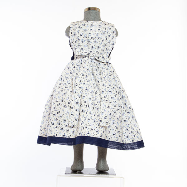 Vestido color Blanco y Azul Marino Floreado 2 a 10 años