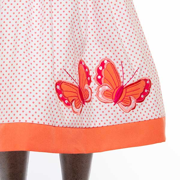 Vestido color Naranja Punteado 2 a 10 años.