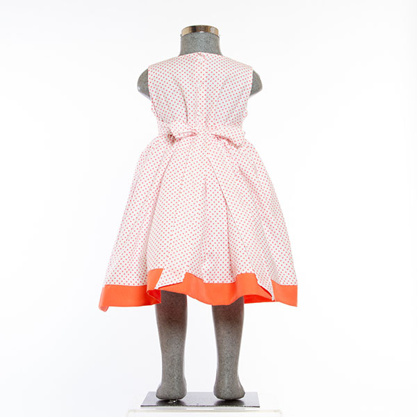 Vestido color Naranja Punteado 2 a 10 años.
