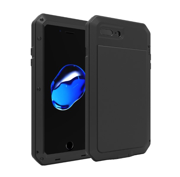 FUNDA USO RUDO PREMIUM IPHONE 8 PLUS NEGRO, PLATA Y ROJO