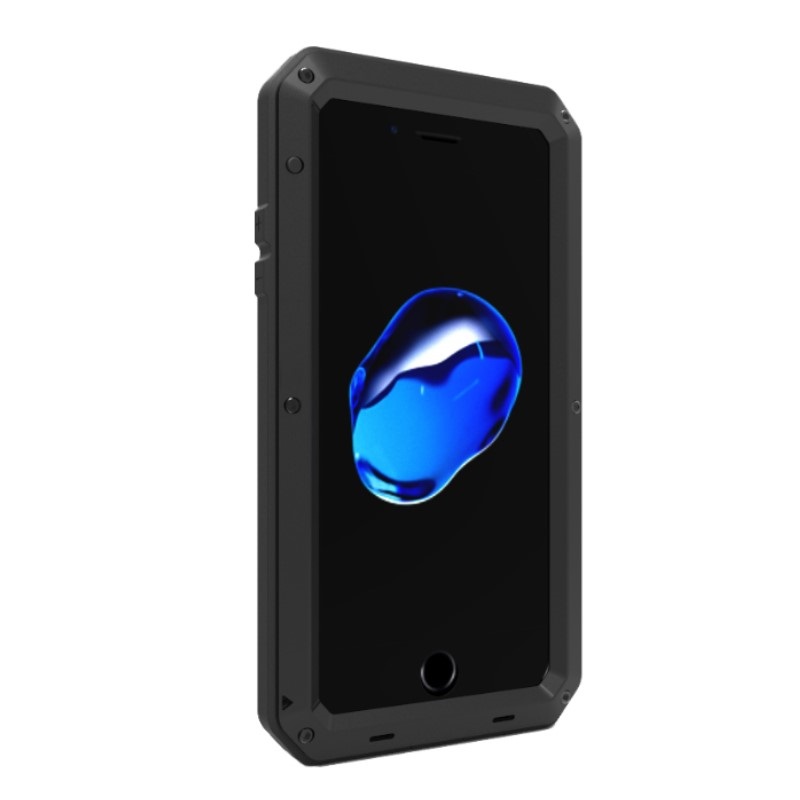 FUNDA USO RUDO PREMIUM IPHONE 8 PLUS NEGRO, PLATA Y ROJO