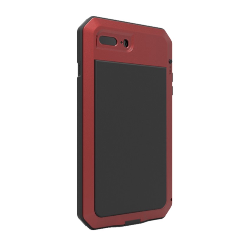 FUNDA USO RUDO PREMIUM IPHONE 8 PLUS NEGRO, PLATA Y ROJO