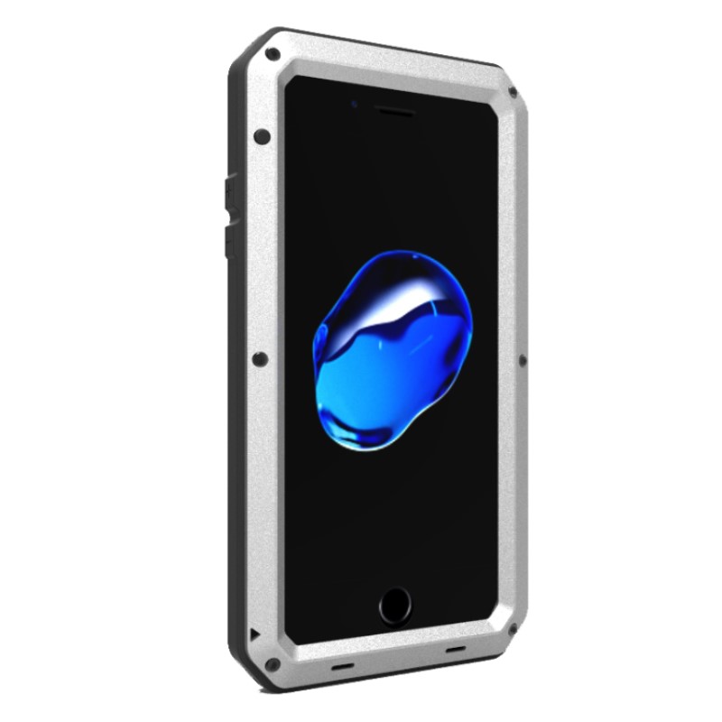 FUNDA USO RUDO PREMIUM IPHONE 8 PLUS NEGRO, PLATA Y ROJO