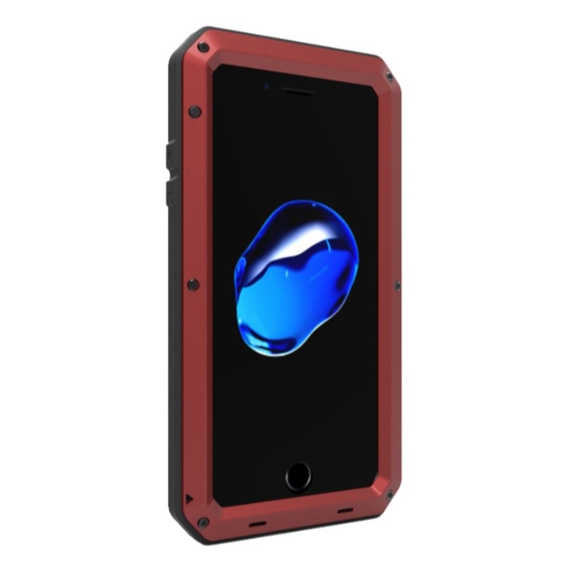 FUNDA USO RUDO PREMIUM IPHONE 8 NEGRO, PLATA Y ROJO