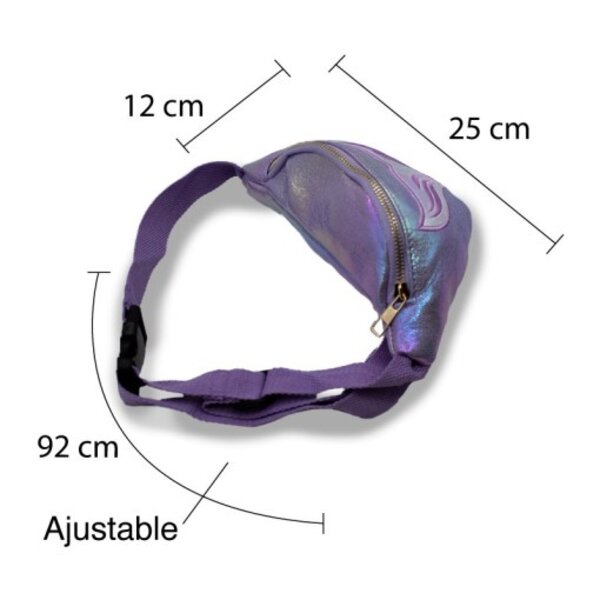 Cangurera de Color Morado Tornasol Diseño de Sirena.