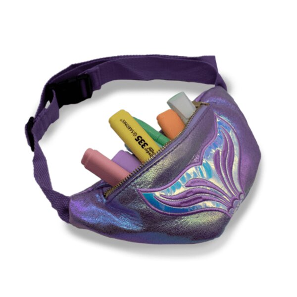 Cangurera de Color Morado Tornasol Diseño de Sirena.
