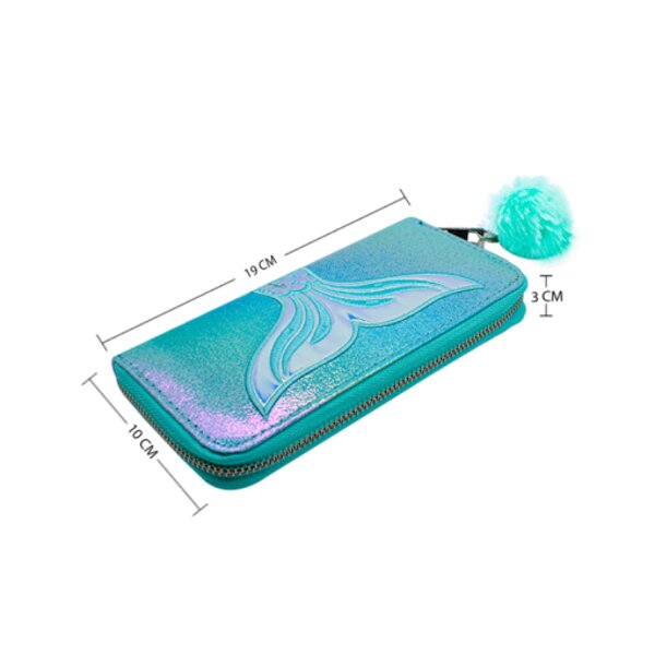 Cartera Aqua Larga Brillosa Para Mujer