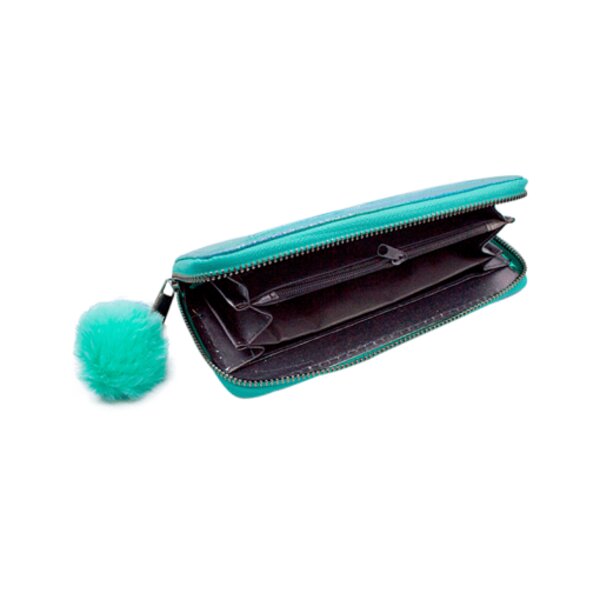 Cartera Aqua Larga Brillosa Para Mujer