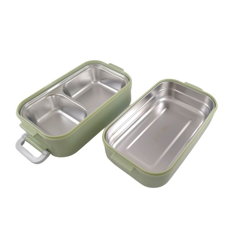 Lunch Box, Fiambrera, Tupper 2 Niveles con Asa, LBP, Acero Inox, Contenedor Alimentos, 21cm (8.2in) -Azul