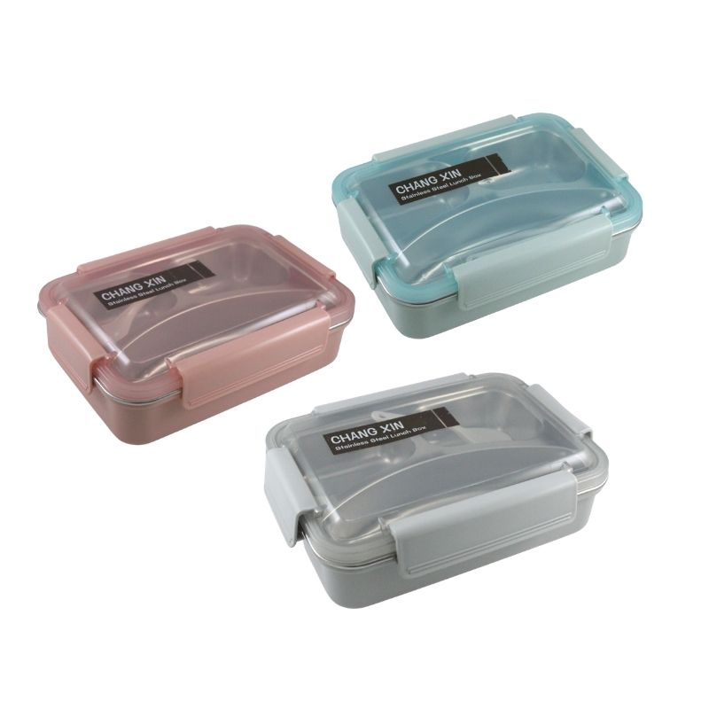 Lunch Box, Fiambrera, Tupper Acero Inox 3 Compartimentos, LBP, Contenedor Alimentos, 22cm (8.6in) -Rosa