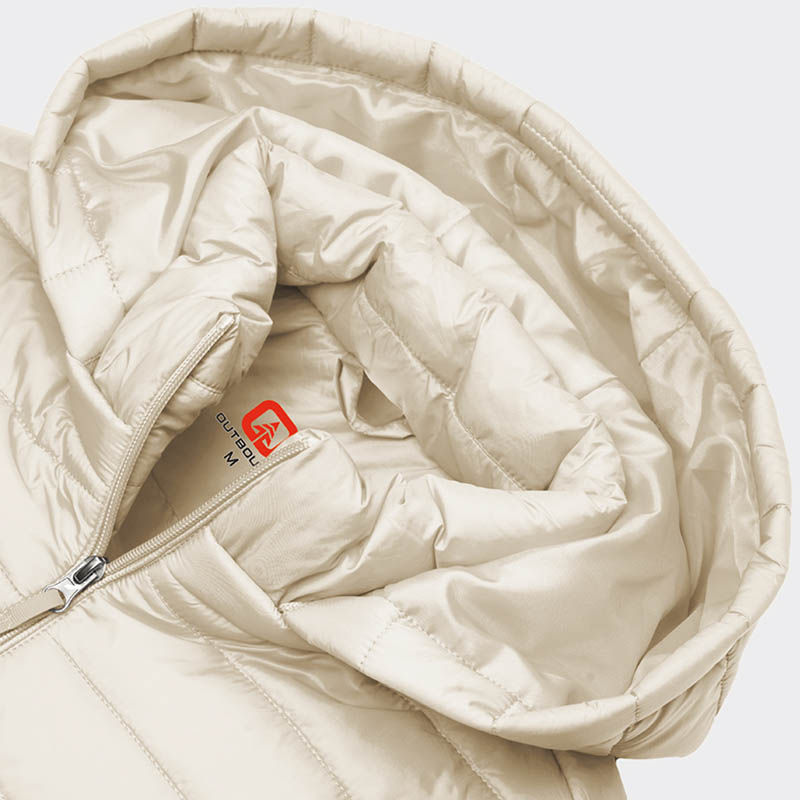 Chamarra Acolchada Ligera con capucha Resistente al Agua y al Viento plegable para dama