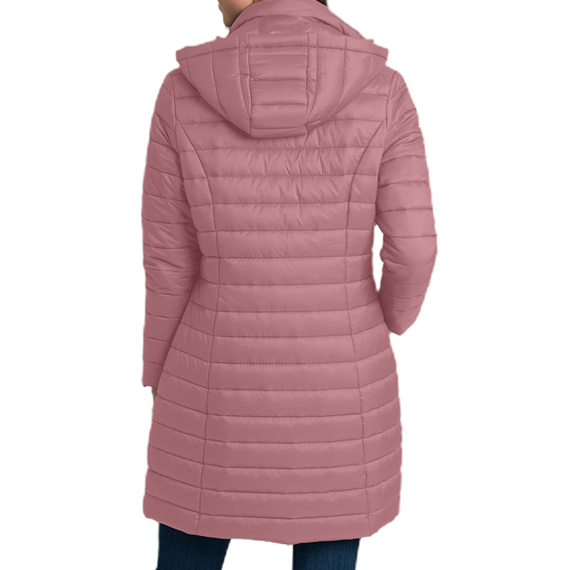 Chamarra Acolchada Ligera con capucha Resistente al Agua y al Viento plegable para dama