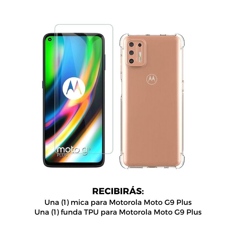 Mica + Funda Motorola Moto G9 Plus Contra Golpes