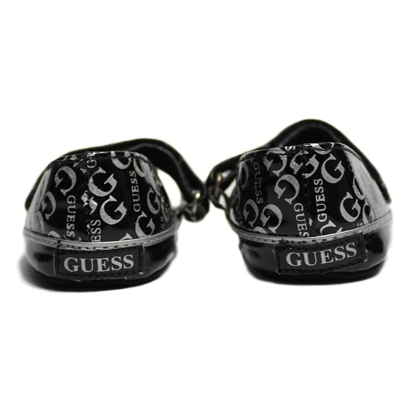 Flats Guess Para Bebé Color Negro Con Grabado En Glitter
