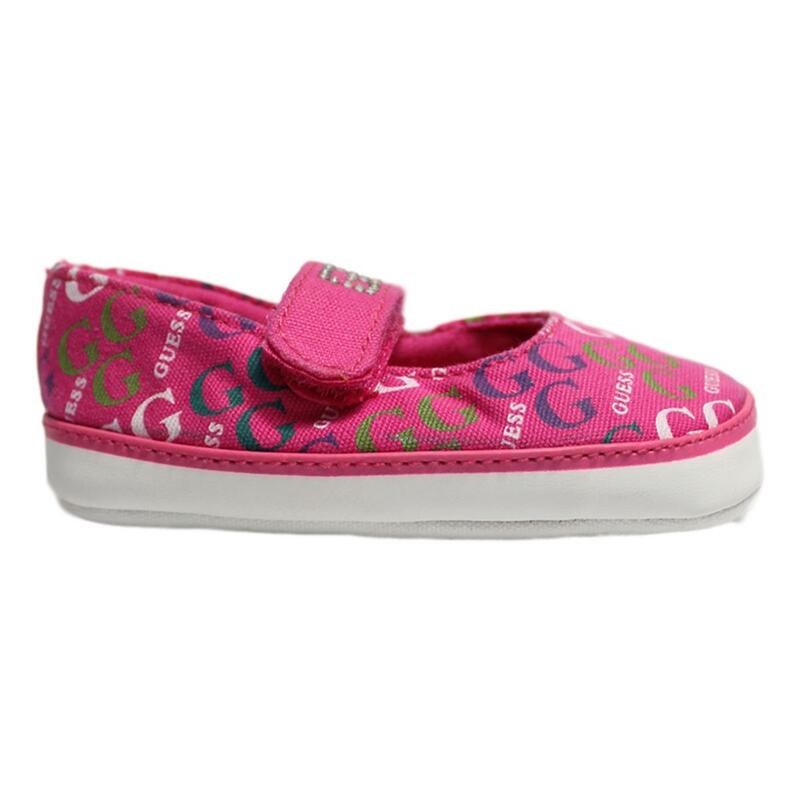 Flats Guess Para Bebé Color Rosa Con Estampado De Colores