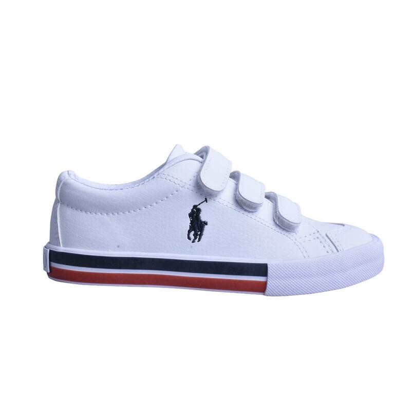 Tenis Polo Ralph Lauren Para Niño Escolar Blanco Vinipiel