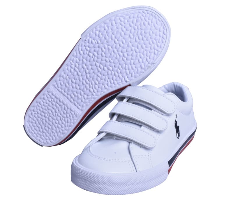Tenis Polo Ralph Lauren Para Niño Escolar Blanco Vinipiel